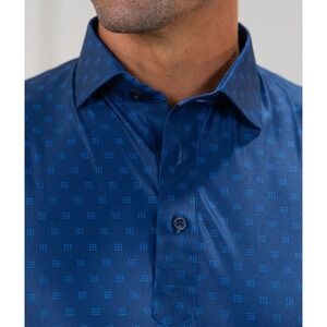 Collars and Co Mens Featherweight Flex Polo‎ Large Oracle Navy Dress Collar New